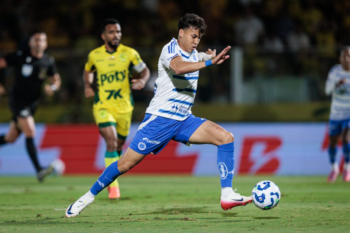 Kaio Jorge marcou o primeiro gol do Cruzeiro contra o Mirassol (foto: Rapha Marques/Cruzeiro)