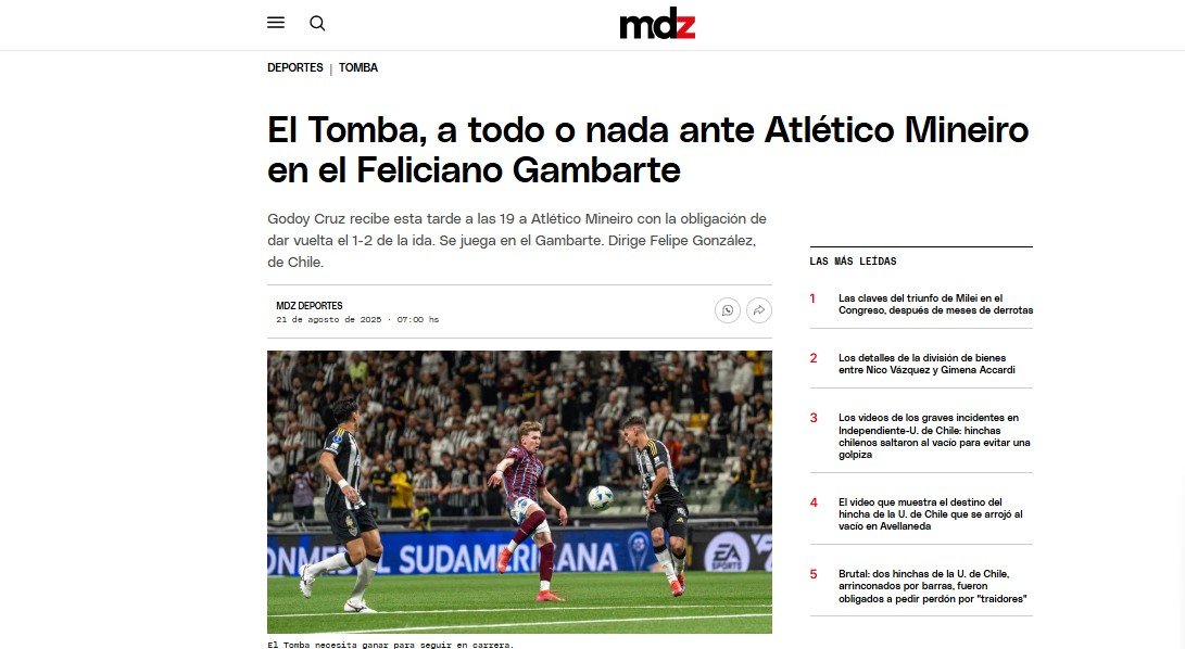 Godoy Cruz (foto: Reprodução/Site MDZ)