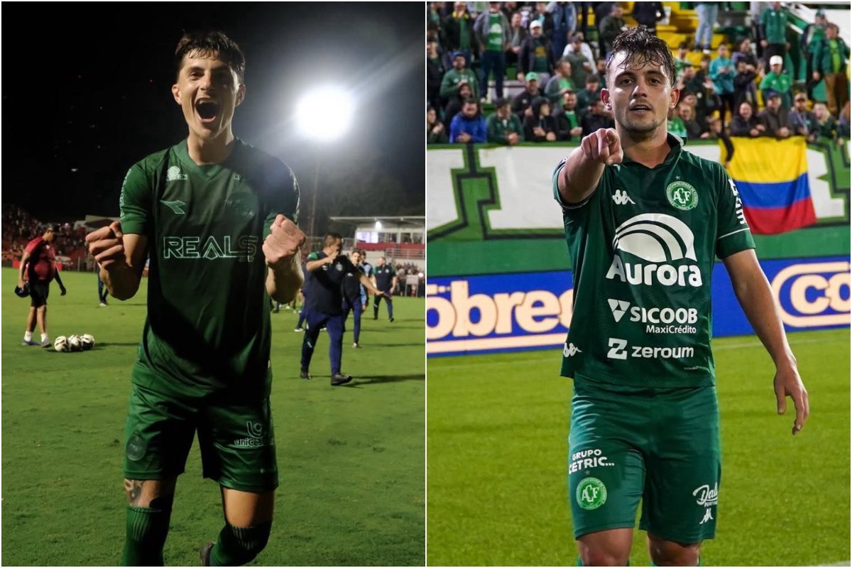Dois jogadores do Coritiba e Chapecoense, respectivamente. (foto: JP Pacheco/Coritiba e Luiz Ferrazo/ACF)