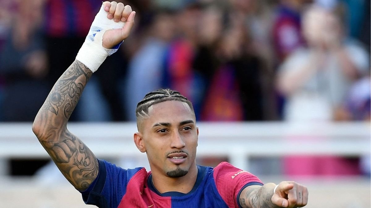 Raphinha, jogador do Barcelona (foto: Josep LAGO / AFP)