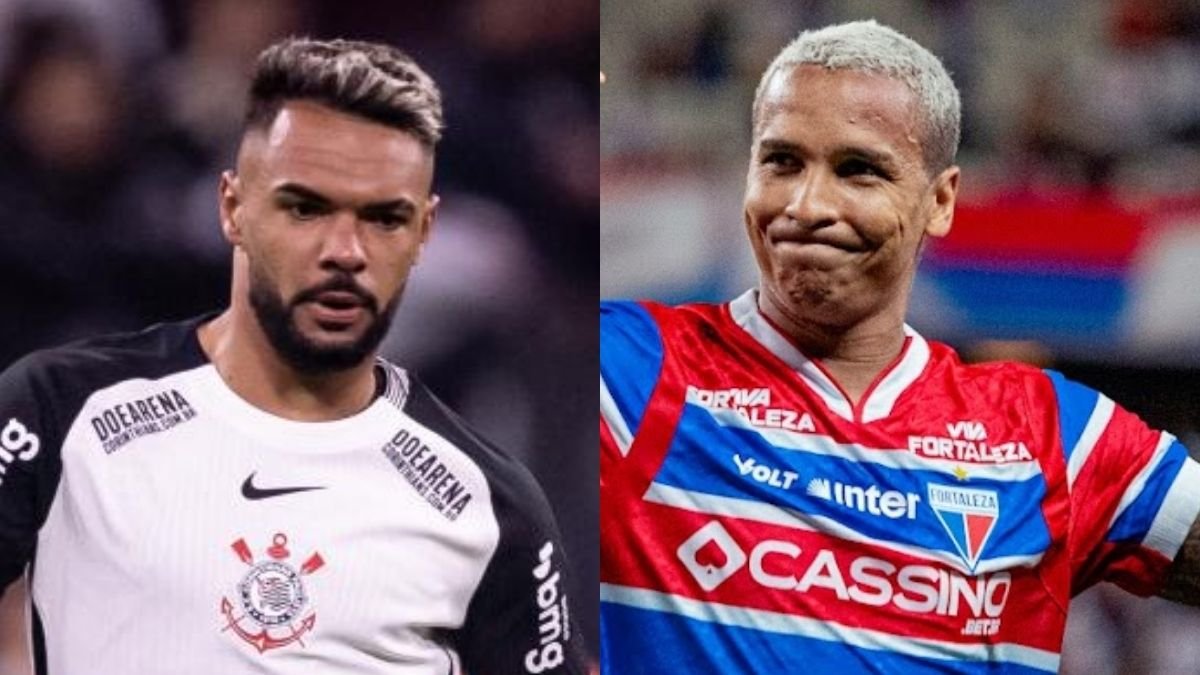 Raniele, do Corinthians, e Deyverson, do Fortaleza (foto: Rodrigo Coca/Agência Corinthians e Mateus Lotif/Fortaleza)