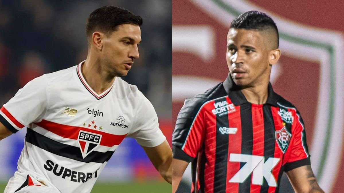 São Paulo e Vitória fecham primeiro turno do Brasileirão (foto: Rubens Chiri/Saopaulofc.net e Victor Ferreira/Vitória)