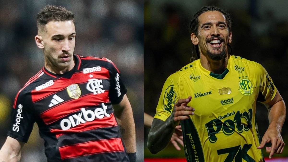 Léo Ortiz, do Flamengo, e Chico da Costa, do Mirassol (foto: Gilvan de Souza/Flamengo e JP Pinheiro/Agência Mirassol)