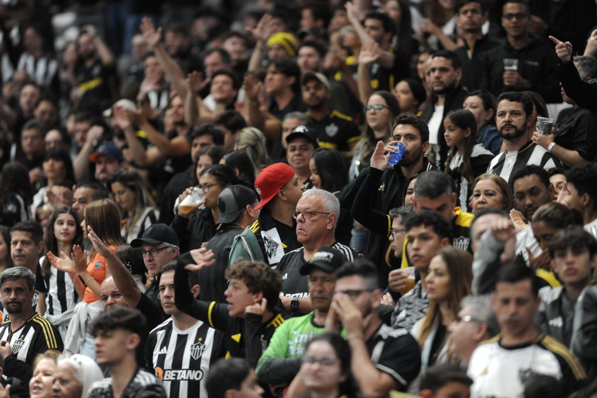 Torcida do Atlético na Arena MRV (foto: Alexandre Guzanshe/EM/D.A. Press.)
