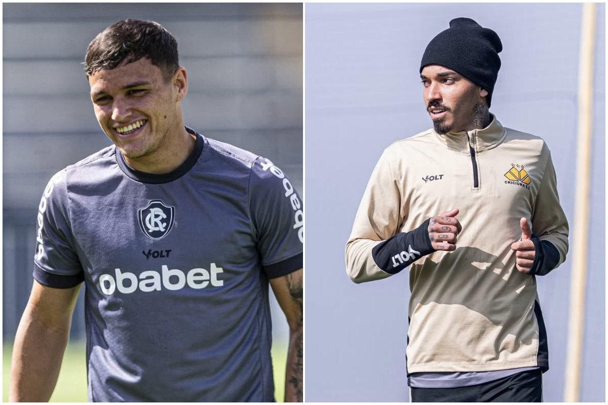 Jogadores do Remo e Criciúma (foto: Samara Miranda/Remo e Divulgação/Criciúma)