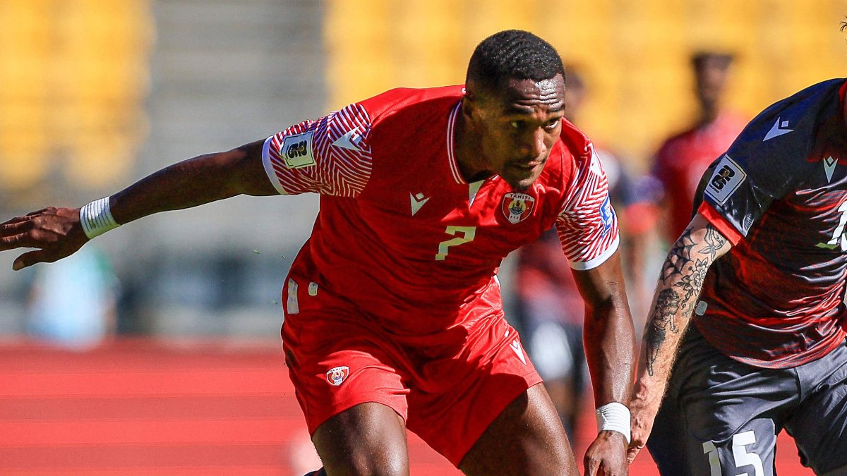 Eddy Kaspard, jogador do Taiti (foto: Grant Down / AFP)