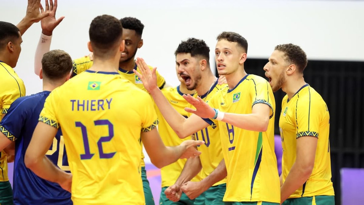 Jogadores da Seleção Brasileira Sub-23 Masculina de Vôlei no Pan-Americano Júnior (foto: Photo Gallery Norceca)
