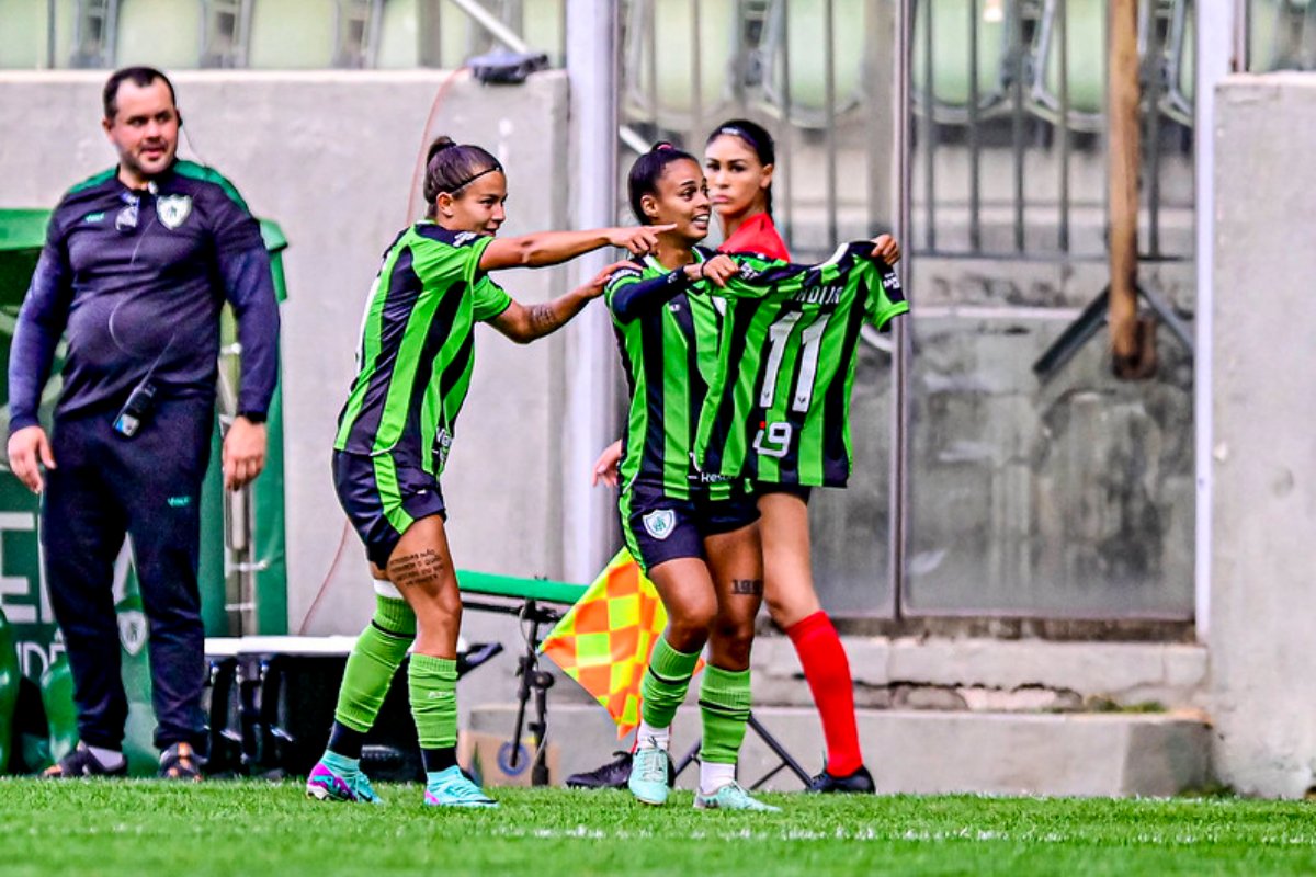 Sassá marcou o gol da vitória do América na Copa do Brasil Feminina (foto: Mourão Panda / América)