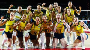 Jogadoras da Seleção Brasileira Feminina de Vôlei no Mundial  - Crédito: 