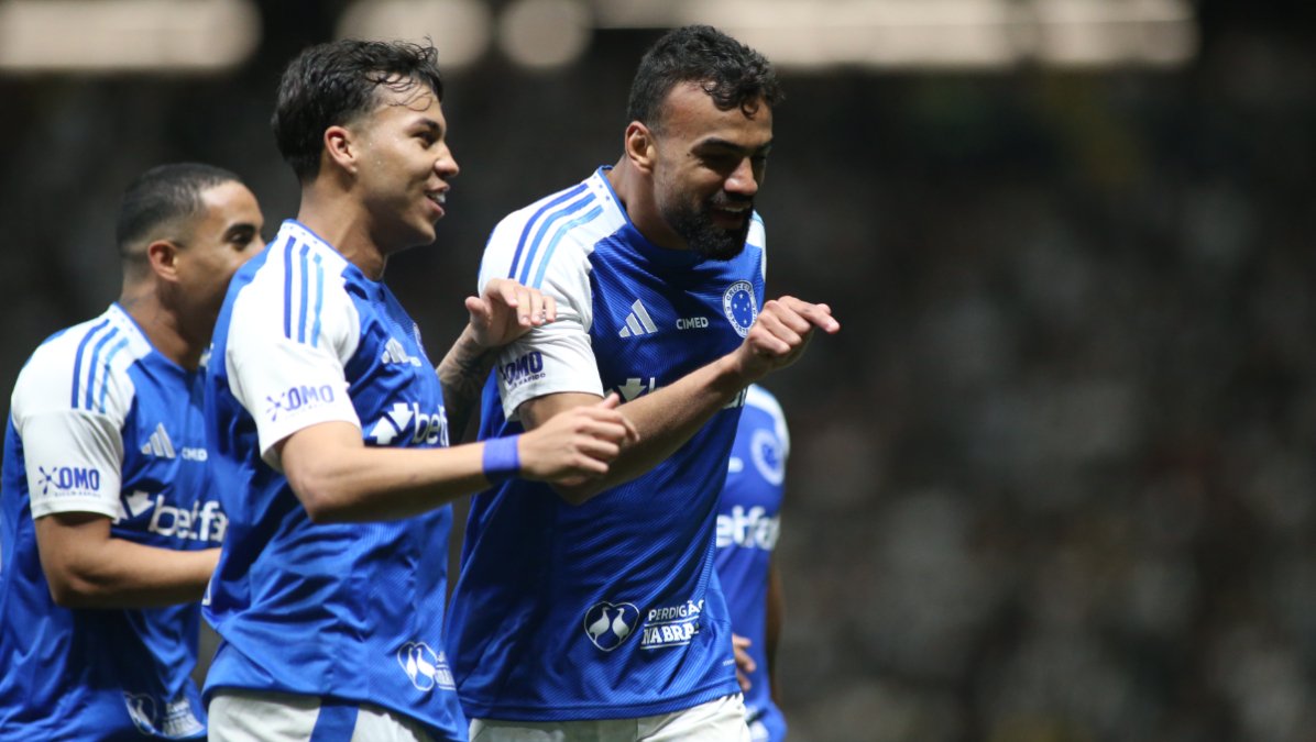 Comemoração do gol de Fabrício Bruno em Atlético x Cruzeiro na Arena MRV (foto: Edesio Ferreira/EM/DA Press)