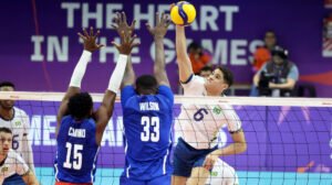 Jogadores da Seleção Brasileira Sub-23 Masculina de Vôlei no Pan Júnior  - Crédito: 