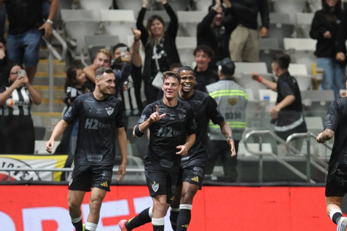 Natanael fez o gol da vitória do Galo sobre o Bragantino, pelo Brasileiro (foto: Alexandre Guzanshe/EM/D.A. Press)