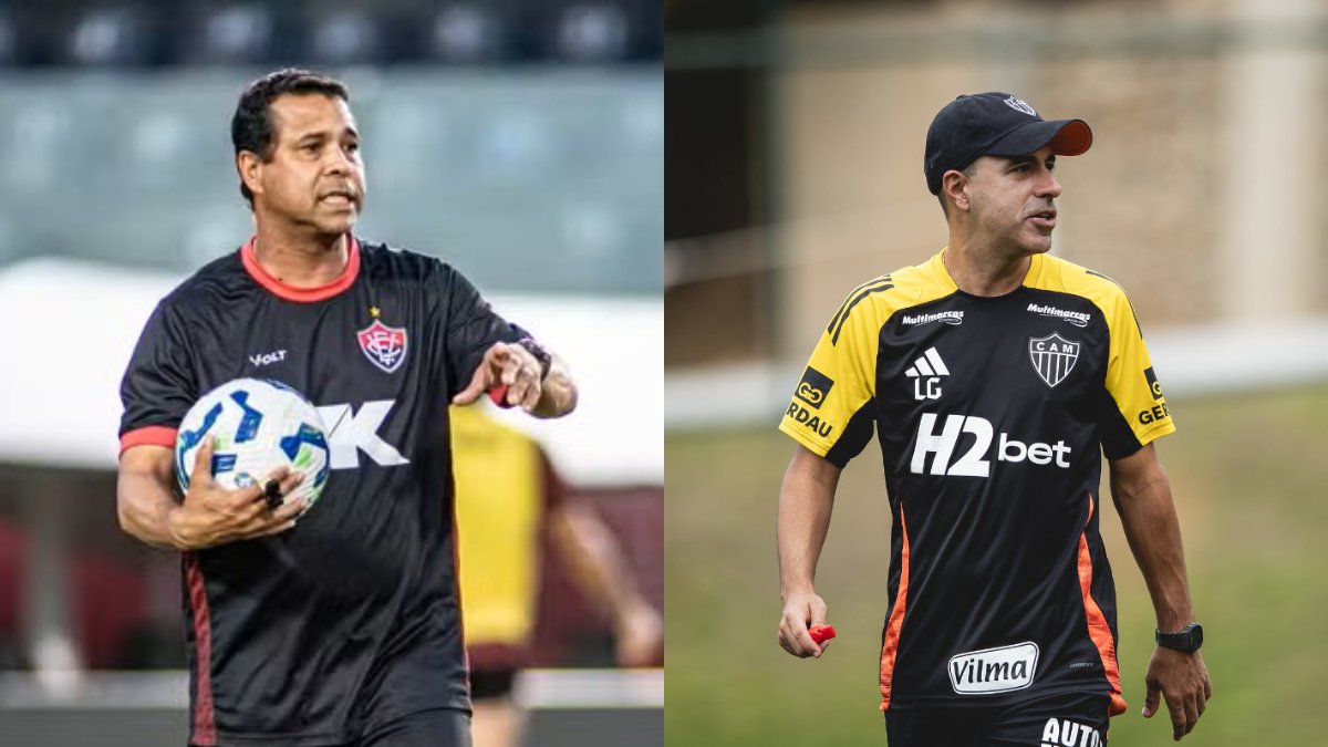 Os interinos Rodrigo Chagas, do Vitória, e Lucas Gonçalves, do Cruzeiro (foto: Victor Ferreira/EC Vitória e Pedro Souza / Atlético)