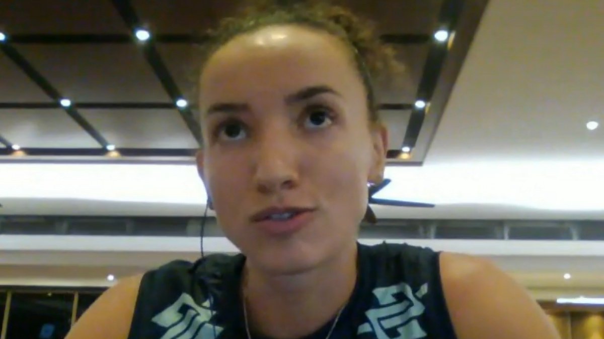 Gabi Guimarães, em entrevista exclusiva ao Olimpicast, do No Ataque (foto: Olimpicast / No Ataque)