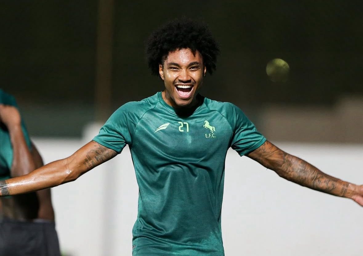 Jogador Vitinho em Comemoração com braços abertos (foto: Divulgação/Vitinho)