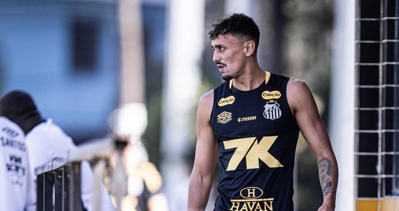 Jogador Diego Pituca em CT do Santos (foto: Raul Baretta/Santos FC)