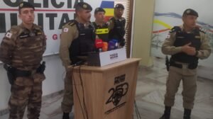 Integrantes da Polícia Militar de Minas Gerais durante coletiva à imprensa - Crédito: 