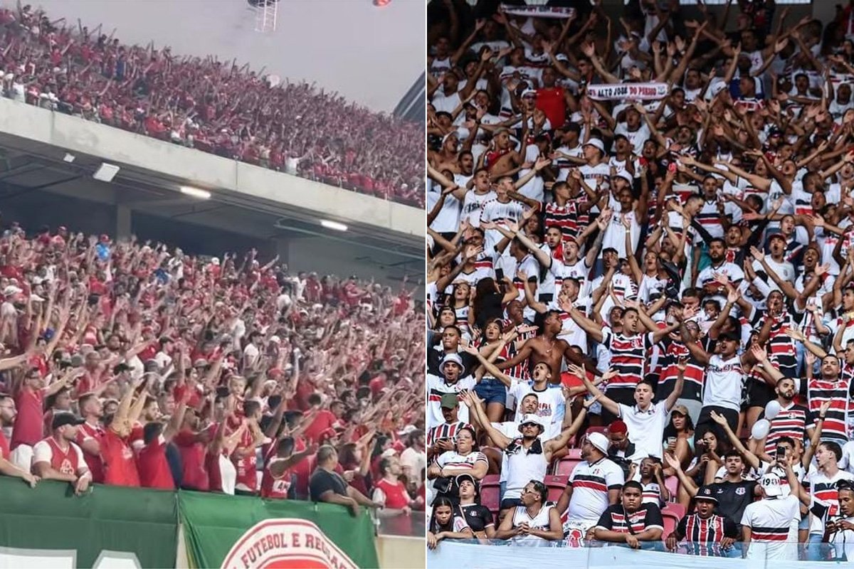 Torcidas de América-RN e Santa Cruz (foto: Divulgação/América-RN e Santa Cruz)