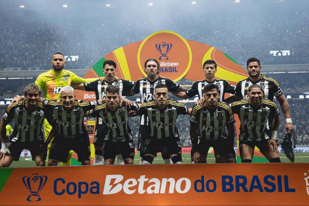 Jogadores do Atlético antes de jogo na Copa do Brasil (foto: Pedro Souza/Atlético)