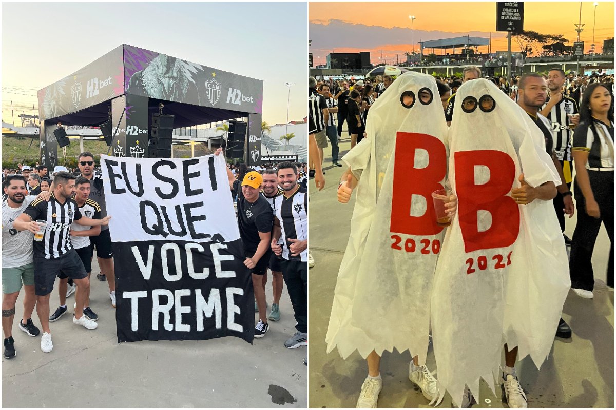 Torcedores do Atlético provocam Cruzeiro na Arena MRV (foto: Lucas Bretas/No Ataque)