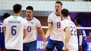 Brasil comemora ponto contra Cuba no Pan-Americano Júnior - Crédito: 