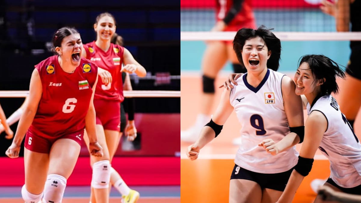 Jogadoras de Bulgária e Japão no Campeonato Mundial de Vôlei Feminino Sub-21 (foto: Divulgação/FIVB)