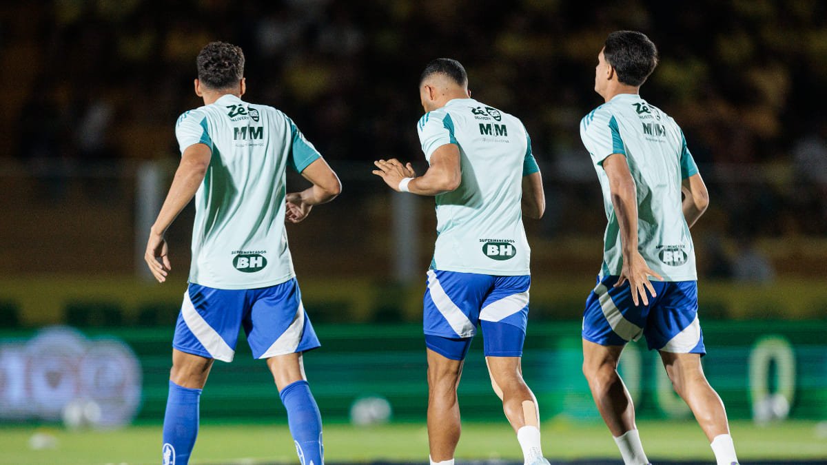 Jogadores do Cruzeiro em aquecimento (foto: Rapha Marques/Cruzeiro)