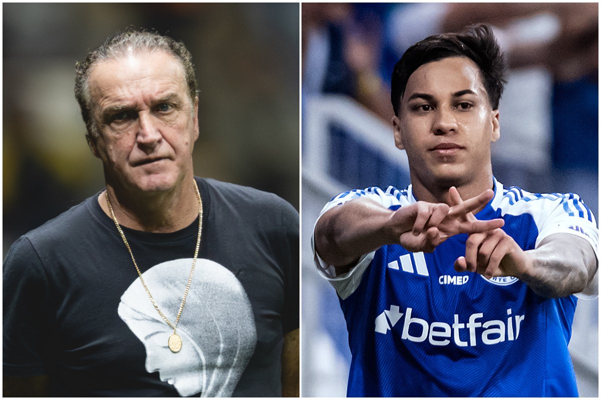 Cuca, técnico do Atlético, e Kaio Jorge, atacante do Cruzeiro (foto: Pedro Souza/Atlético e Gustavo Aleixo/Cruzeiro)