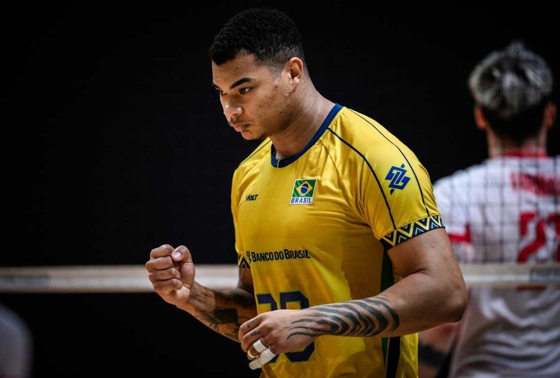 Darlan, oposto da Seleção Brasileira Masculina de Vôlei (foto: VNL/Divulgação)