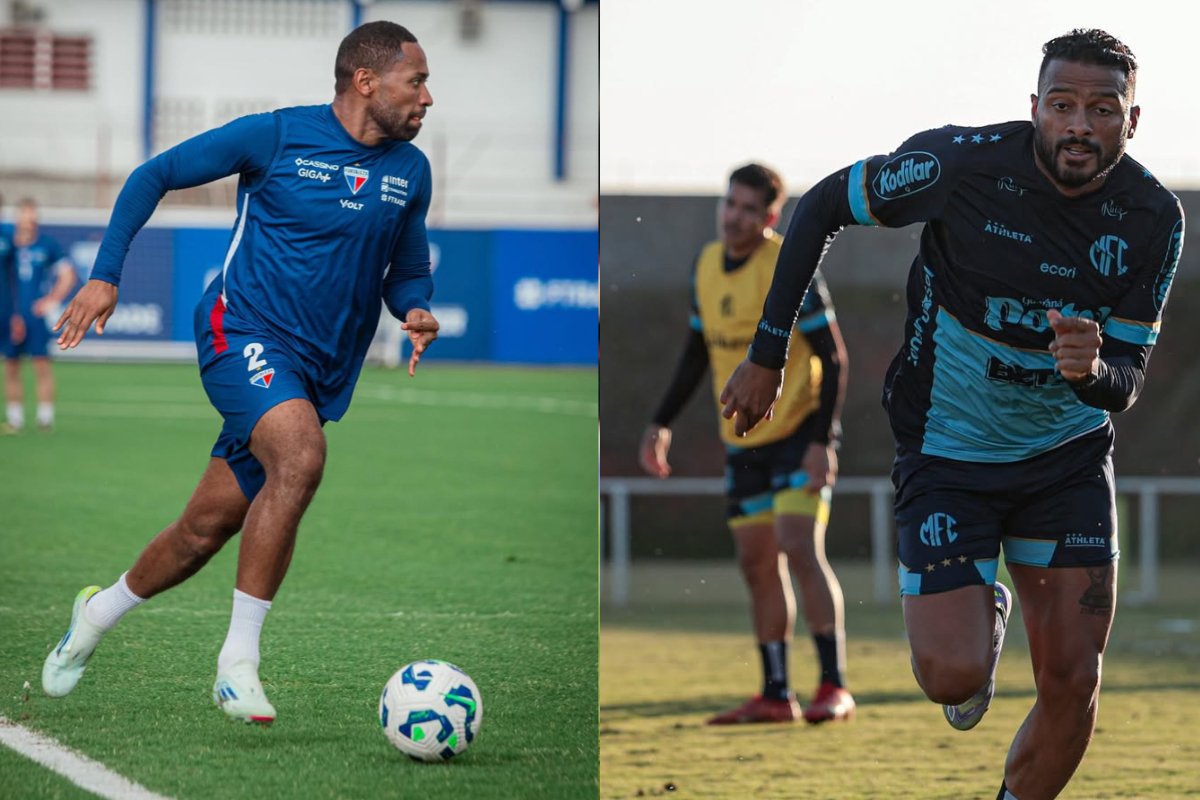 Tinga, do Fortaleza, e Reinaldo, do Mirassol, se preparam para duelo pela Série A (foto: Divulgação/Fortaleza e Mirassol)