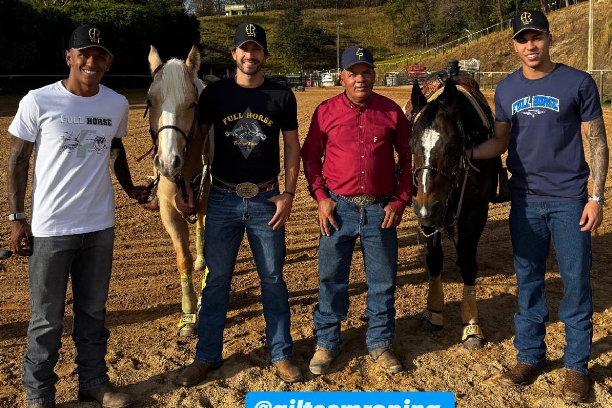 Marquinhos, Lucas Silva e Kaio Jorge visitam haras em BH (foto: Divulgação/Kaio Jorge)