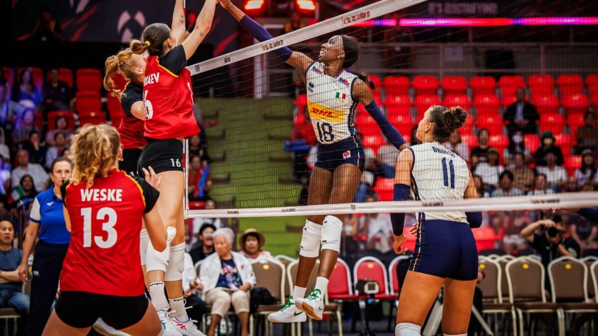 Paola Egonu foi a maior pontuadora da partida na vitória da Itália sobre a Alemanha (foto: FIVB/Divulgação)