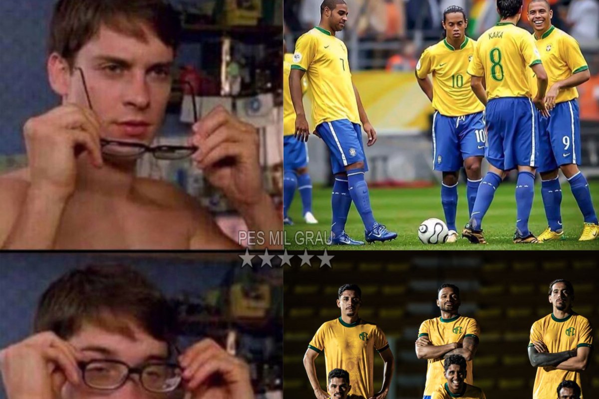 Meme compara Mirassol à Seleção Brasileira de 2006, repleta de estrelas (foto: Reprodução/Pes Mil Grau (X))