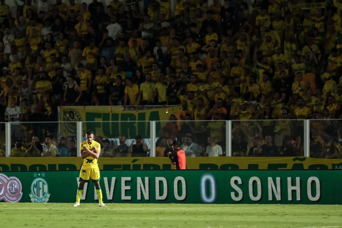 Torcida do Mirassol no jogo contra o Cruzeiro (foto: Divulgação/Mirassol)