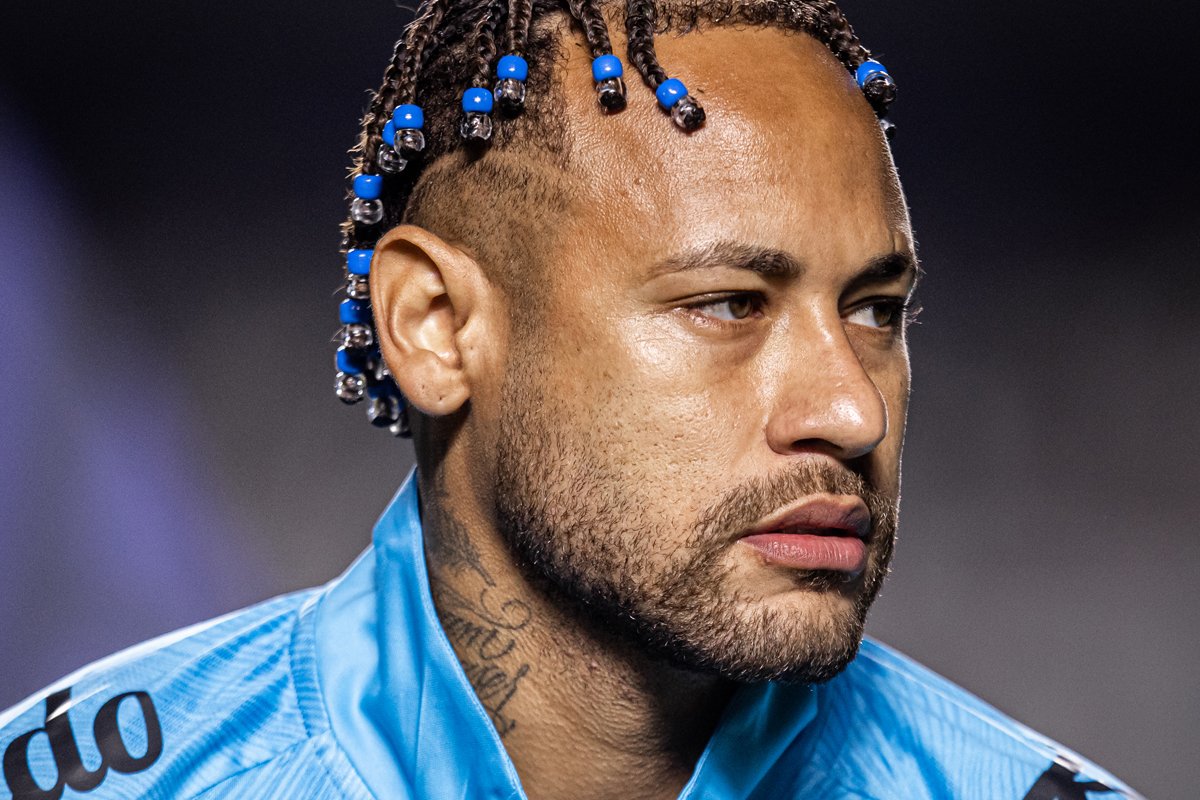 Neymar, atacante do Santos, na vitória sobre o Juventude (foto: Raul Baretta/ Santos)