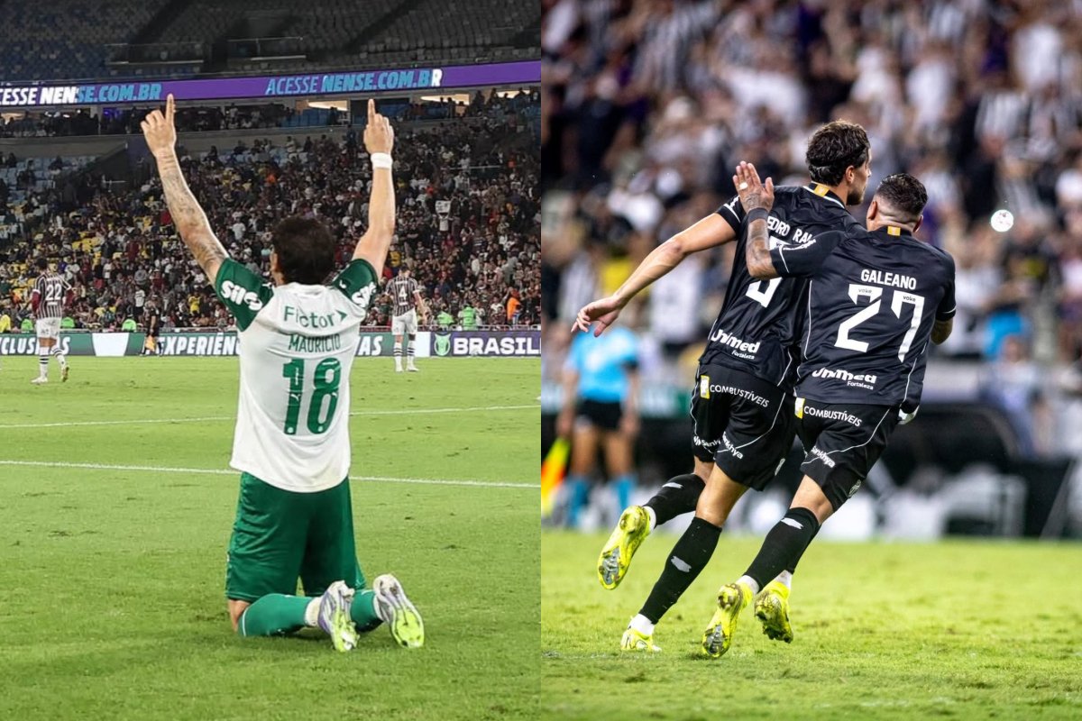 Palmeiras, de Maurício, e Ceará, de Pedro Raul e Galeano, se preparam para duelo na Série A (foto: Divulgação/Palmeiras e Ceará)