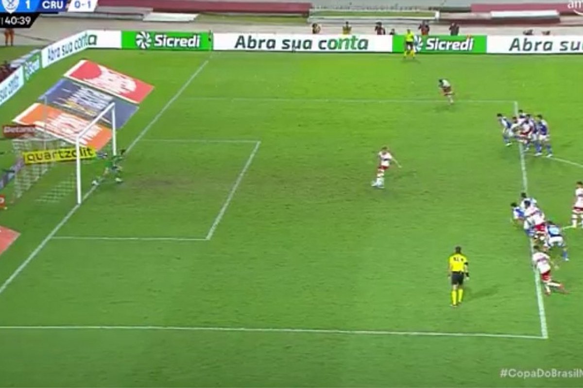 Cássio defendeu pênalti de Gegê (foto: Reprodução/Prime Video)