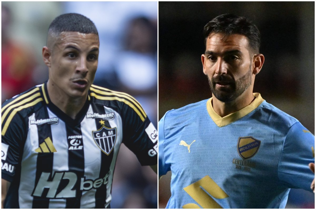 Arana e Cauteruccio vão medir forças em Atlético x Bolívar (foto: Aizar RALDES / AFP)