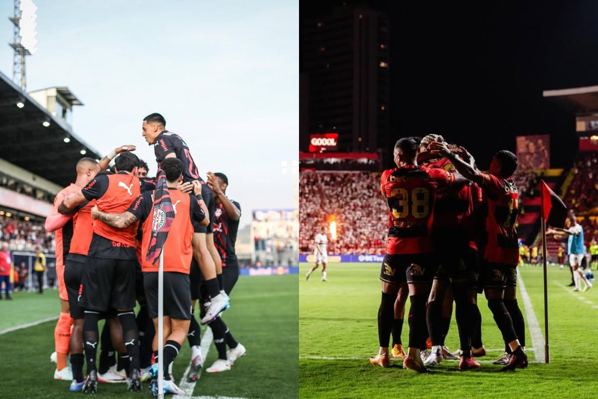 Equipes buscam repetir comemorações no duelo pela Série A (foto: Divulgação/Bragantino e Sport)