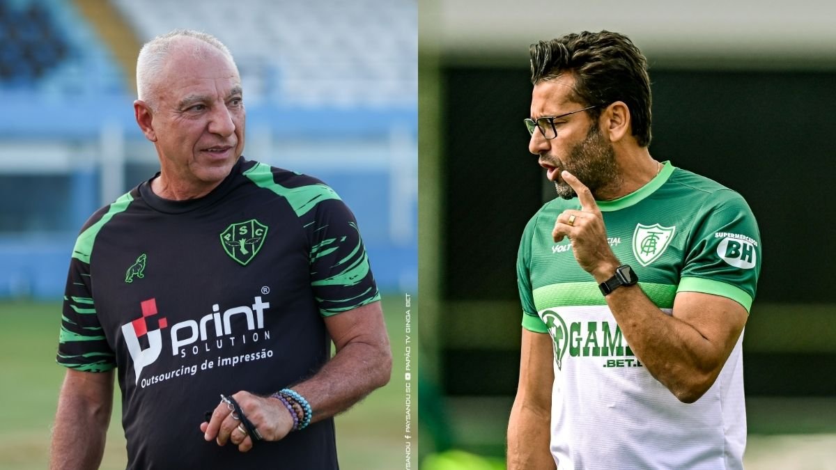 Márcio Fernandes e Alberto Valentim (foto: Jorge Luís Totti/Paysandu e Mourão Panda / América)