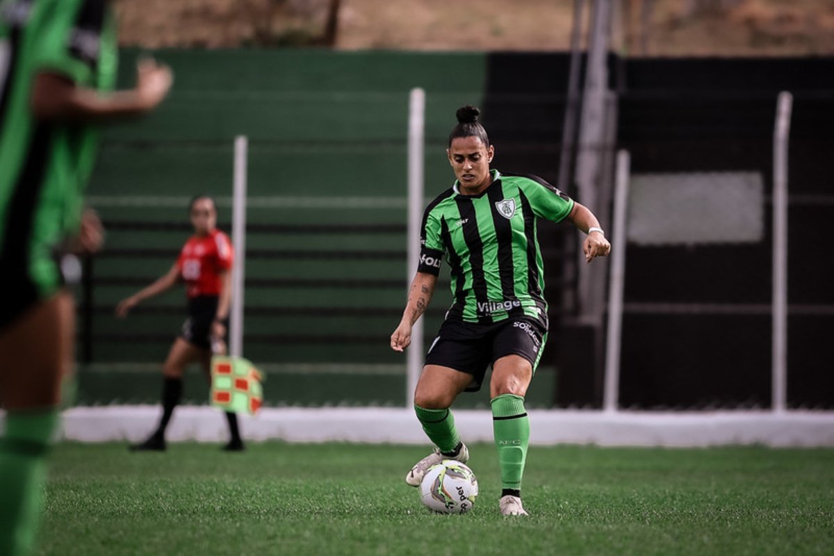 América em jogo do Campeonato Mineiro Feminino (foto: TA SANTANA/ FMF)