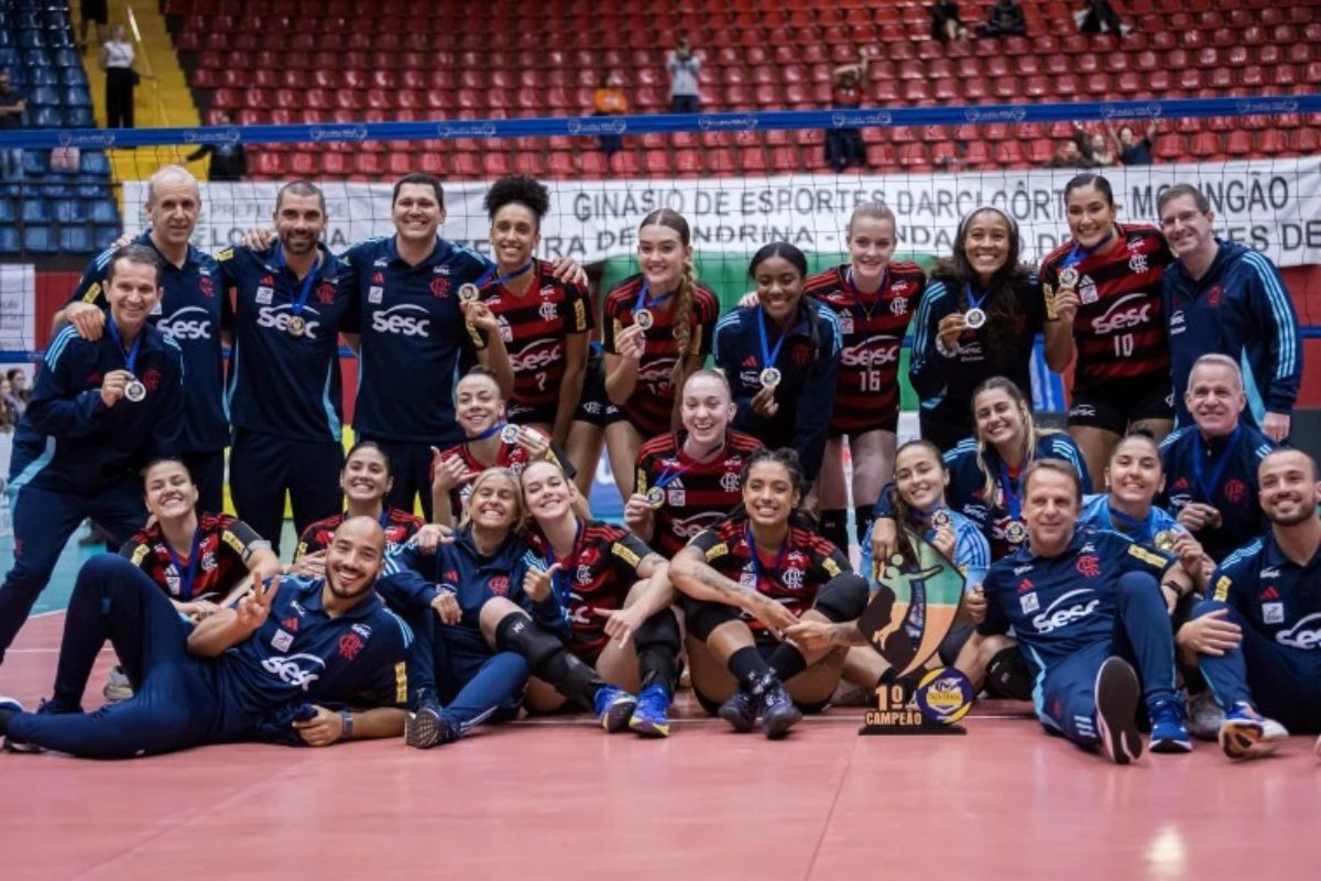 Flamengo foi campeão da Taça Brasil (foto: Divulgação/Sesc Flamengo)