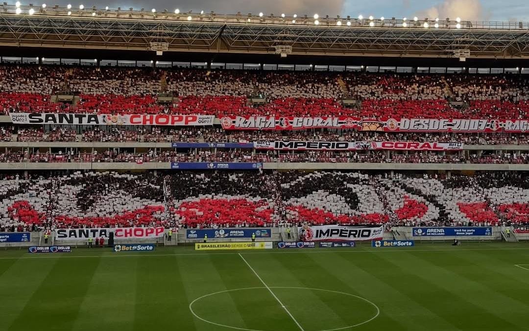 Torcida do Santa Cruz na Arena Pernambuco (foto: Divulgação/Santa Cruz Futebol Clube)