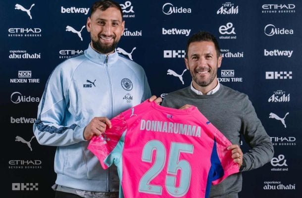 Gianluigi Donnarumma vai usar a camisa 25 no Manchester City (foto: Foto: Divulgação)