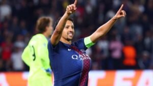 Marquinhos comemora gol do PSG - Crédito: 