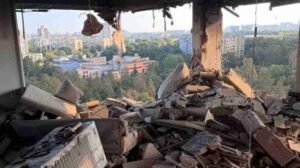 Casa do jogador Sudakov ficou destruída após ataque russo em Kiev - Crédito: 