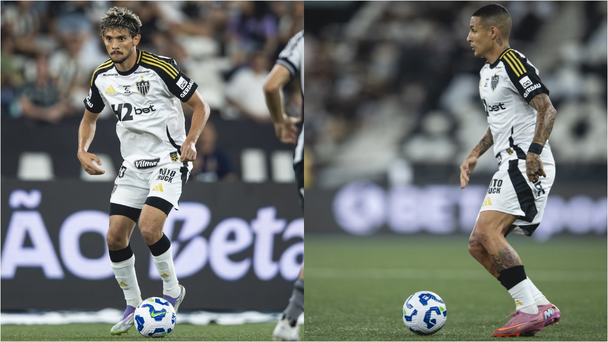 Scarpa e Arana foram acionados no segundo tempo da partida do Atlético contra o Botafogo (foto: Pedro Souza/Atlético)