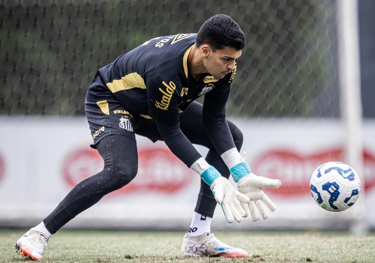 Goleiro do Santos durante treino (foto: Baretta/Santos)