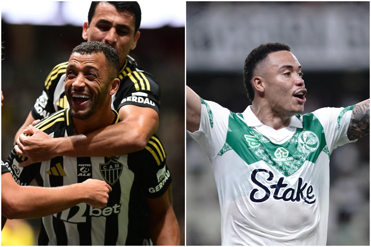 Vitor Hugo (esquerda), do Atlético, e Luis Mandaca (direita), do Juventude (foto: Montagem com imagens de Leandro Couri/EM/D.A. Press e Fernando Alves/Juventude)