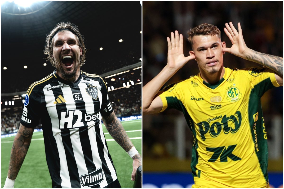 Atlético e Mirassol medirão forças pela 25ª rodada do Campeonato Brasileiro (foto: Montagem com imagens de Pedro Souza/Atlético e JP Pinheiro/Mirassol)